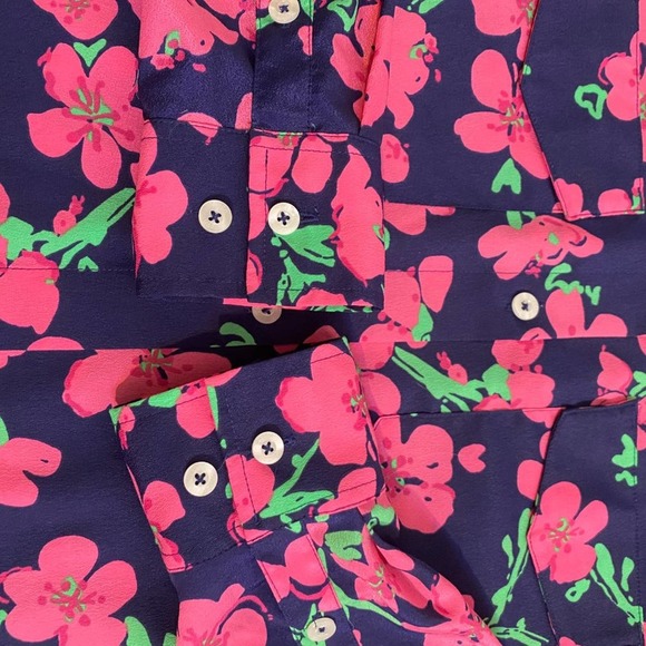 Lilly Pulitzer Long Sleeve Pink Floral Shirt Small - Picture 4 of 8